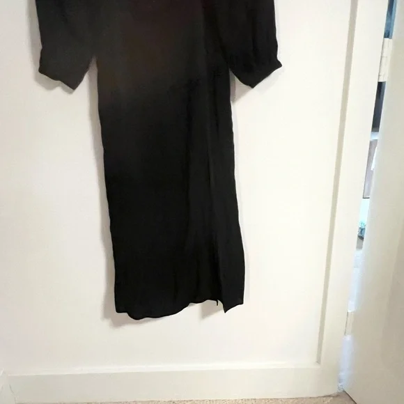 Aritzia Wilfred Le Bohème Troubadour square-neck puff-sleeve dress in black - Picture 6 of 9